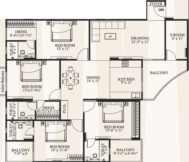 4 BHK Flat in Aashish Vaishali One in Vaishali Nagar, Jaipur - Image 809053