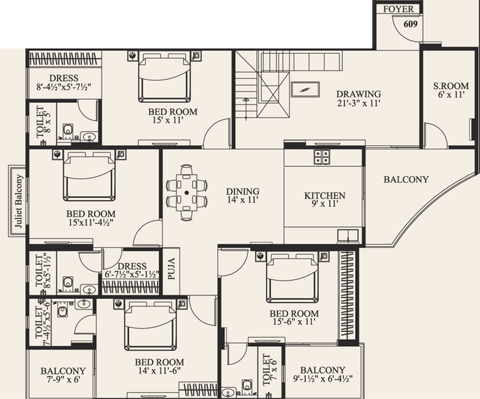 4 BHK Flat in Aashish Vaishali One in Vaishali Nagar, Jaipur - Image 809054