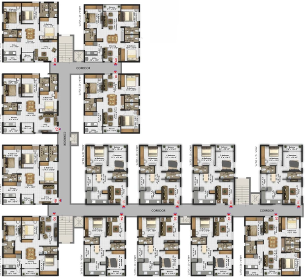 Floor Plan of Gahans Orchid in Dulapally, Hyderabad - Image 146338