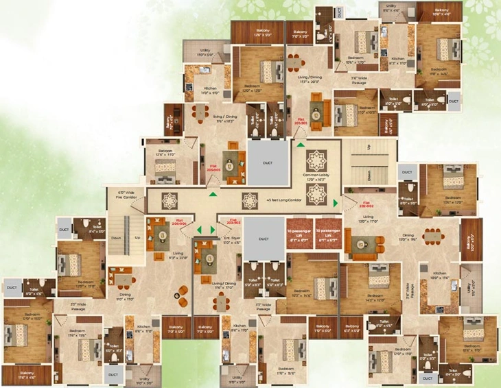 Floor Plan of Kukreja Greenz in Jaripatka, Nagpur - Image 146364
