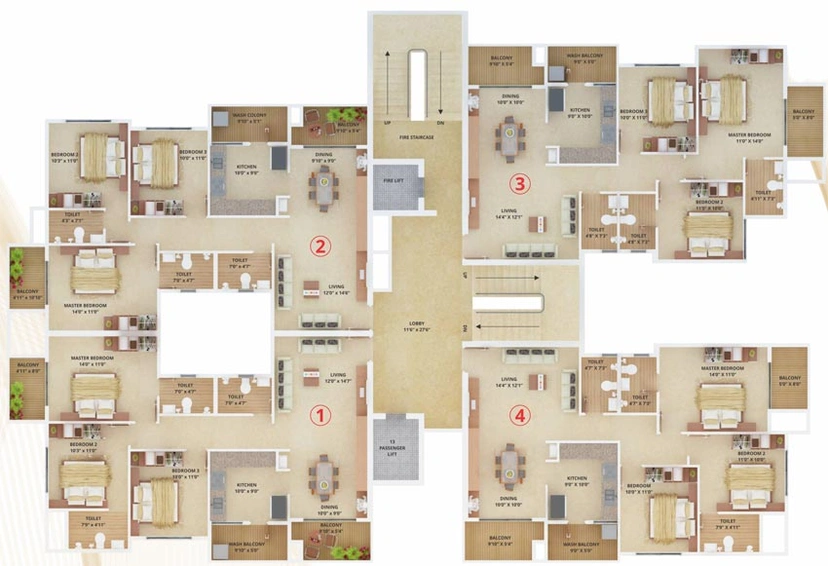 Floor Plan of SDPL Emerald in Wanjari Nagar, Nagpur - Image 146389
