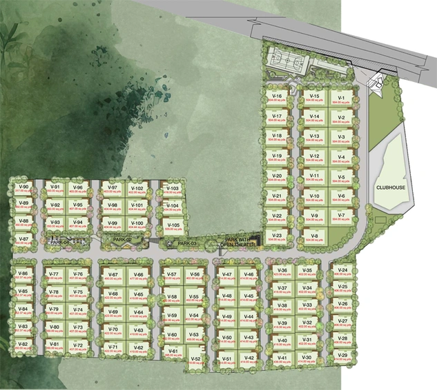 Master Plan of Keerthi Sanctuary in Kismatpur, Hyderabad - Image 146396