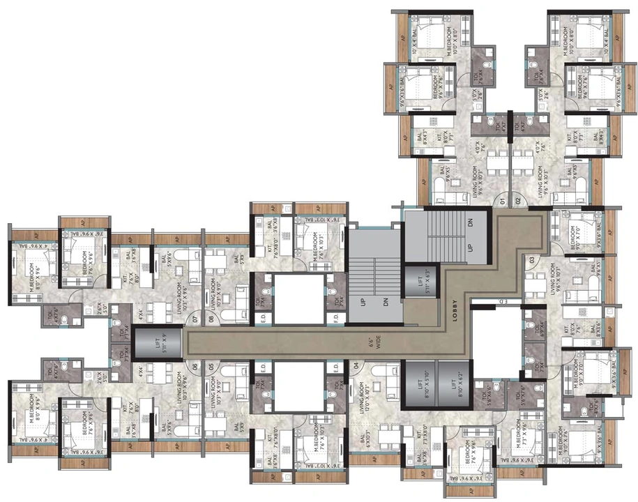 Floor Plan of Agarwal Sky Heights in Vasai East, Palghar - Image 93871