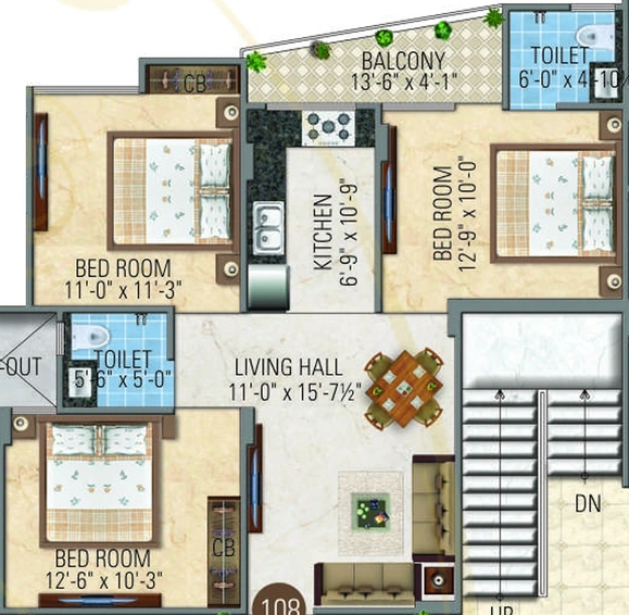 3 BHK Flat in MLM Ganesham Utsav in Vaishali Nagar, Jaipur - Image 809128