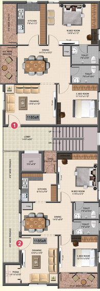 Floor Plan of Veekay Nest in Gachibowli, Hyderabad - Image 146616