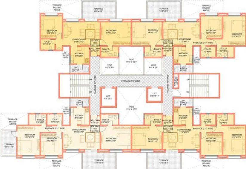 Floor Plan of Kohinoor Grandeur in Ravet, Pune - Image 146652