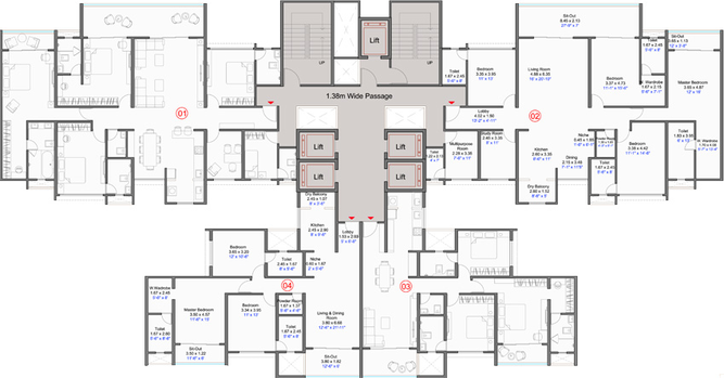 Floor Plan of Kohinoor Satori in Pimpri Chinchwad, Pune - Image 146670