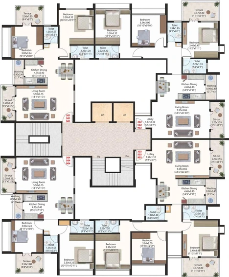 Floor Plan of Karda Hari Aakruti in Dwarka, Nashik - Image 146676