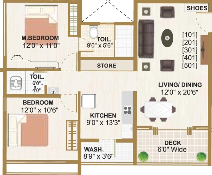 2 BHK Flat in Karda Hari Amantran in Nashik Road, Nashik - Image 809185