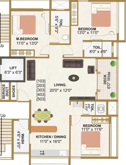 3 BHK Flat in Karda Hari Amantran in Nashik Road, Nashik - Image 809186