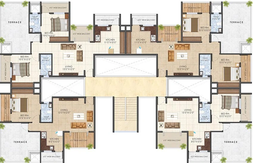 Floor Plan of Karda Hari Sparsh 2 in Deolali Gaon, Nashik - Image 146753