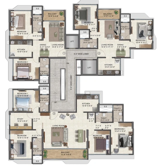 Floor Plan of Pruthvi Pushpanjali in Vile Parle East, Mumbai - Image 98712