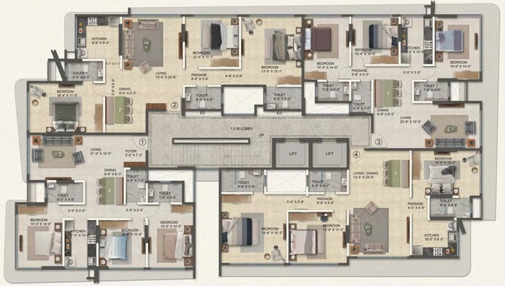 Floor Plan of Pruthvi Park View in Vile Parle East, Mumbai - Image 98301