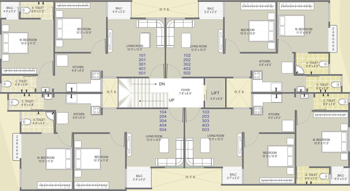Floor Plan of Balaji Avadhoot Residency in Kevdabaug, Vadodara - Image 98902
