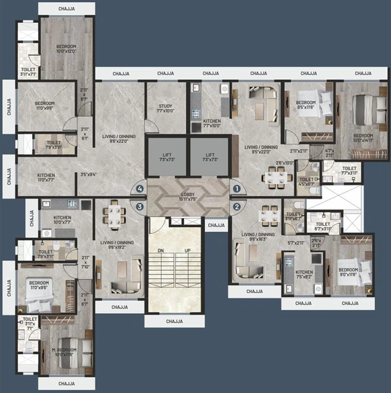 Floor Plan of Konark Shanti Kishan in Dahisar East, Mumbai - Image 93963
