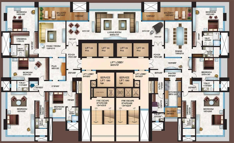 Floor Plan of Sumer Trinity Vertical in Prabhadevi, Mumbai - Image 160583