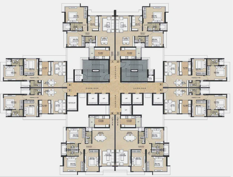 Floor Plan of Wadhwa Anmol Fortune in Goregaon West, Mumbai - Image 160613