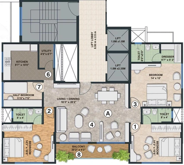 3.5 BHK Flat in 5th Avenue Prasanna Aura in Chembur East, Mumbai - Image 666377