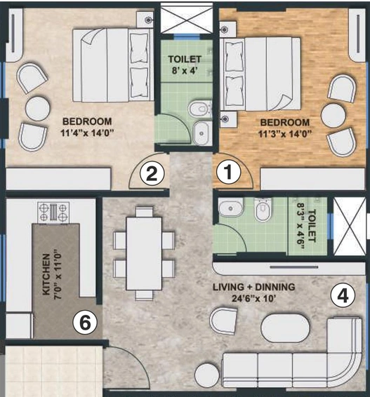 2 BHK Flat in 5th Avenue Prasanna Aura in Chembur East, Mumbai - Image 666375