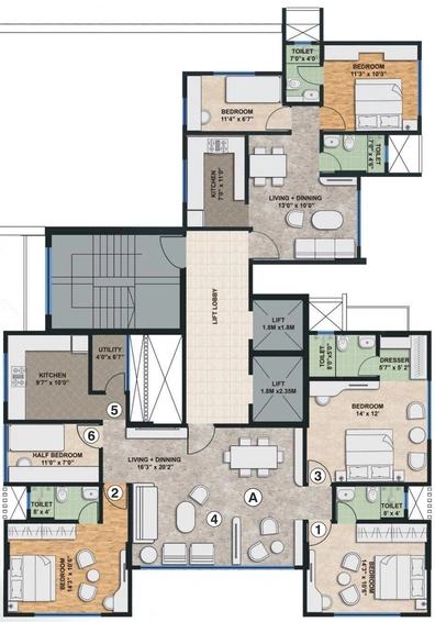 Floor Plan of 5th Avenue Prasanna Aura in Chembur East, Mumbai - Image 94037