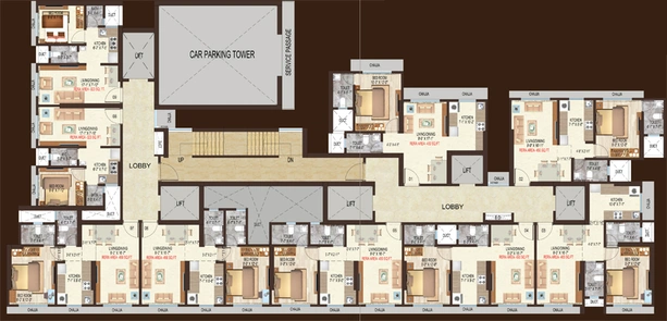 Floor Plan of Nicco Ashtavinayak Apartments in Jogeshwari East, Mumbai - Image 158288