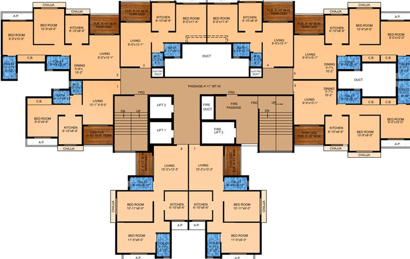 Floor Plan of Tharwani Vedant Millenia in Titwala, Thane - Image 20910