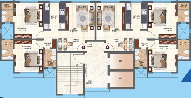 Floor Plan of Sheth Orion in Andheri East, Mumbai - Image 158275