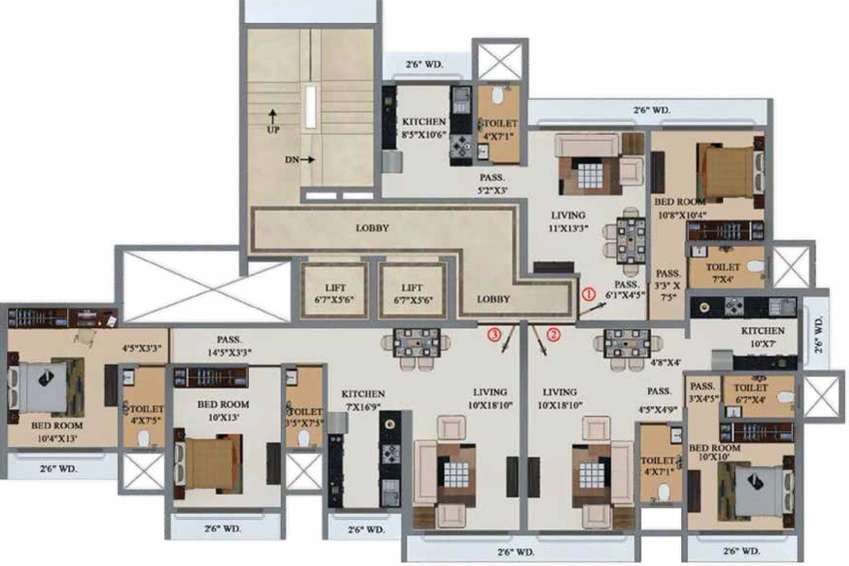 Floor Plan of Buildtech Artiz Elite in Dahisar East, Mumbai - Image 158248