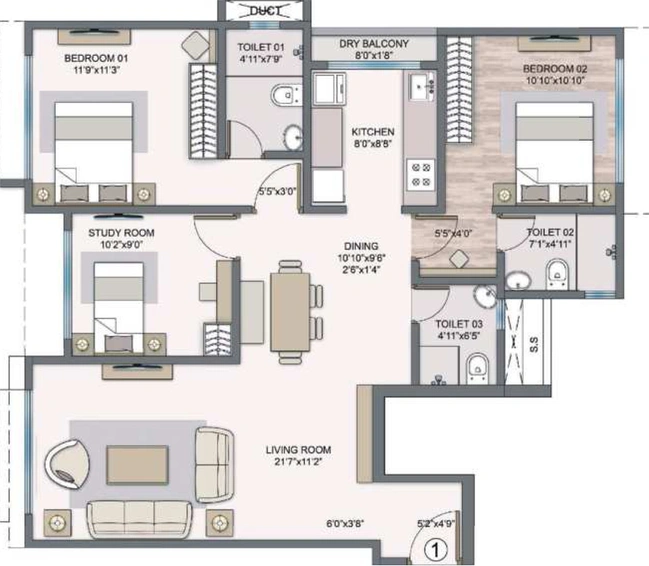 3 BHK Flat in SGPH Parlashray in Vile Parle East, Mumbai - Image 812786