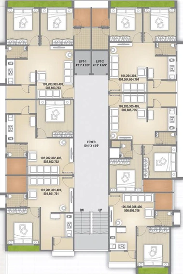 Floor Plan of Aarush Joy Heights in Singarwa, Ahmedabad - Image 94139