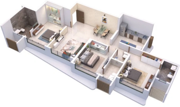 3 BHK Flat in Sahakar Revanta in Goregaon West, Mumbai - Image 812673