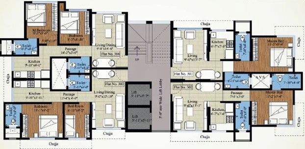 Floor Plan of Sana Enclave in Santacruz East, Mumbai - Image 157858
