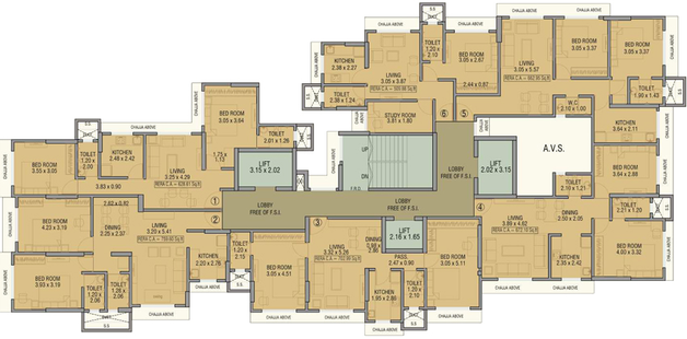 Floor Plan of Sanghvi Parsssva Jivdaya in Ghatkopar West, Mumbai - Image 157839