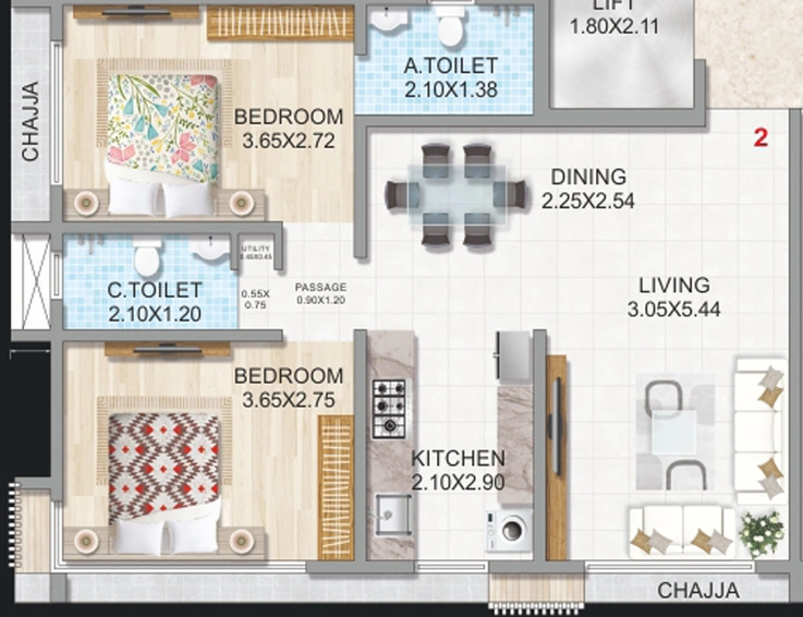 2 BHK Flat in Gurukrupa Labham Residency in Ghatkopar East, Mumbai - Image 812670