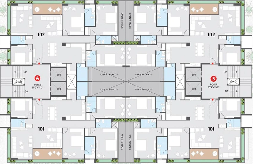 Floor Plan of Aanira One in Gota, Ahmedabad - Image 94436