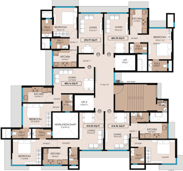 Floor Plan of RJ Ashok Odyssey in Ghatkopar West, Mumbai - Image 157404