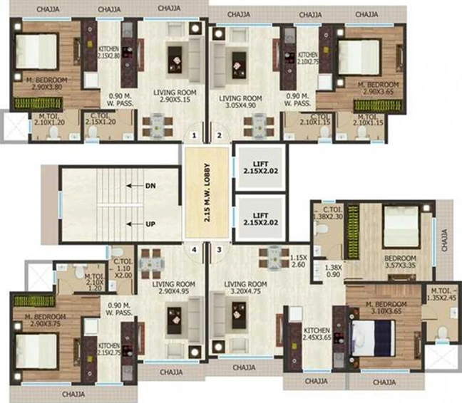 Floor Plan of DGS Sheetal Kund in Malad East, Mumbai - Image 157394
