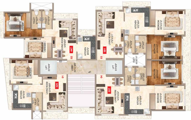 Floor Plan of Kush Solitaire in Malad East, Mumbai - Image 157110
