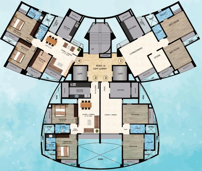 Floor Plan of Atul Blue Mountains in Malad East, Mumbai - Image 157078