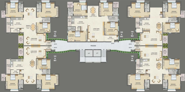 Floor Plan of Neelkanth Royal Retreat in Akota, Vadodara - Image 94196