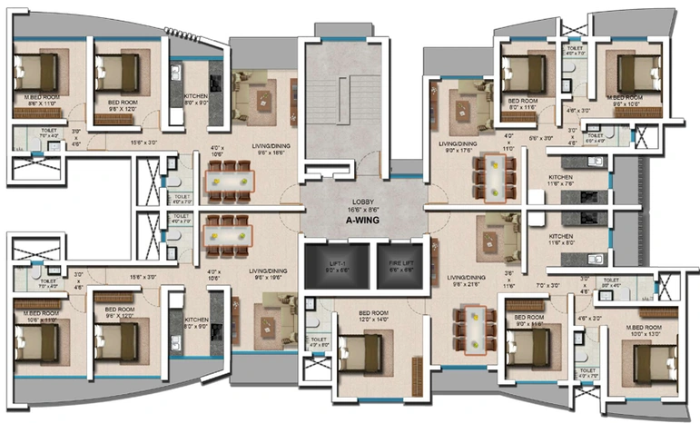 Floor Plan of Hirani 24K Residencies in Borivali East, Mumbai - Image 157046