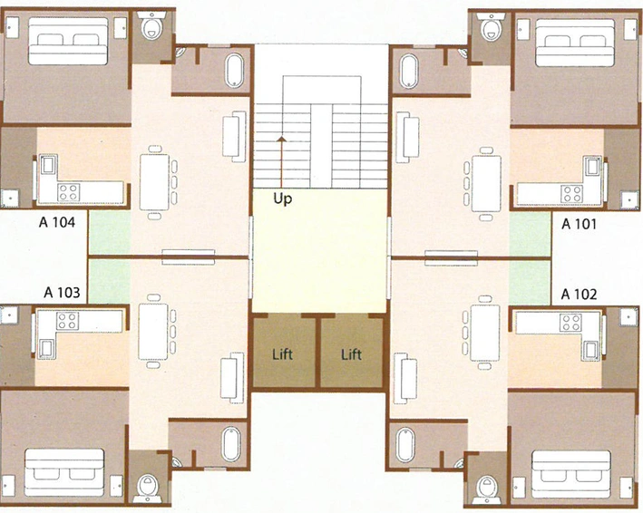 Floor Plan of Pooja Deep Residency in Atladara, Vadodara - Image 94258