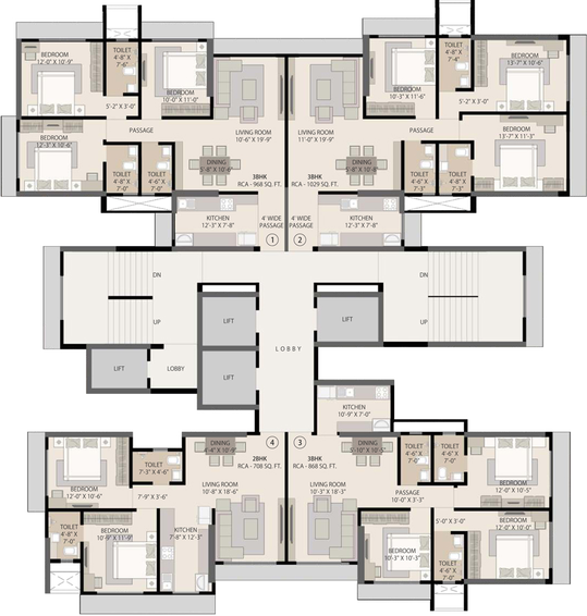 Floor Plan of Shraddha Elite in Borivali West, Mumbai - Image 156406