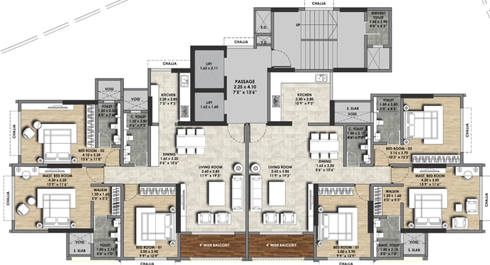 Floor Plan of Sach Splendid in Khar West, Mumbai - Image 155415