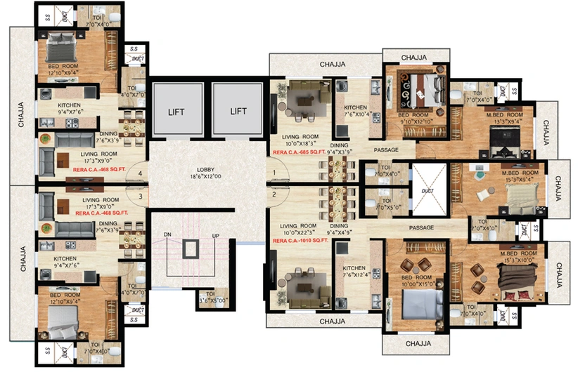 Floor Plan of Nicco Vishakha Heights in Mulund East, Mumbai - Image 155341