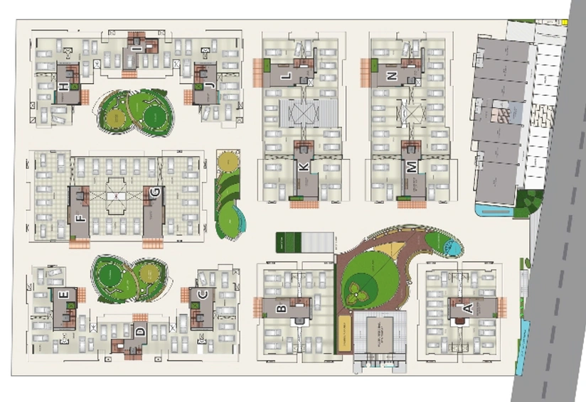 Master Plan of Vasupujya 15 Pavilions in Jahangirabad, Surat - Image 94539