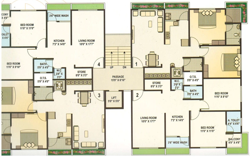 Floor Plan of Shubham Residency in Godadara, Surat - Image 94546