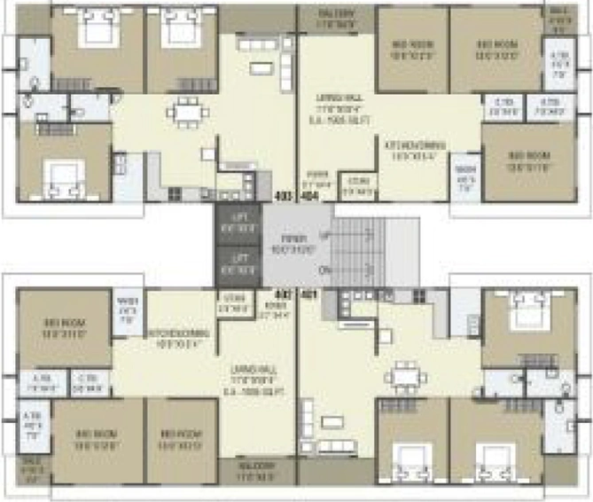 Floor Plan of Shraddha Shashwat Residency in Udhana Darwaja, Surat - Image 94553