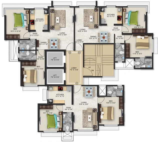 Floor Plan of Romell Empress in Borivali West, Mumbai - Image 154338
