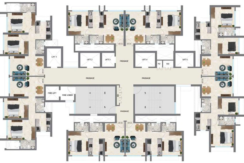 Floor Plan of Sugee Greendale Estates in Mulund West, Mumbai - Image 154328